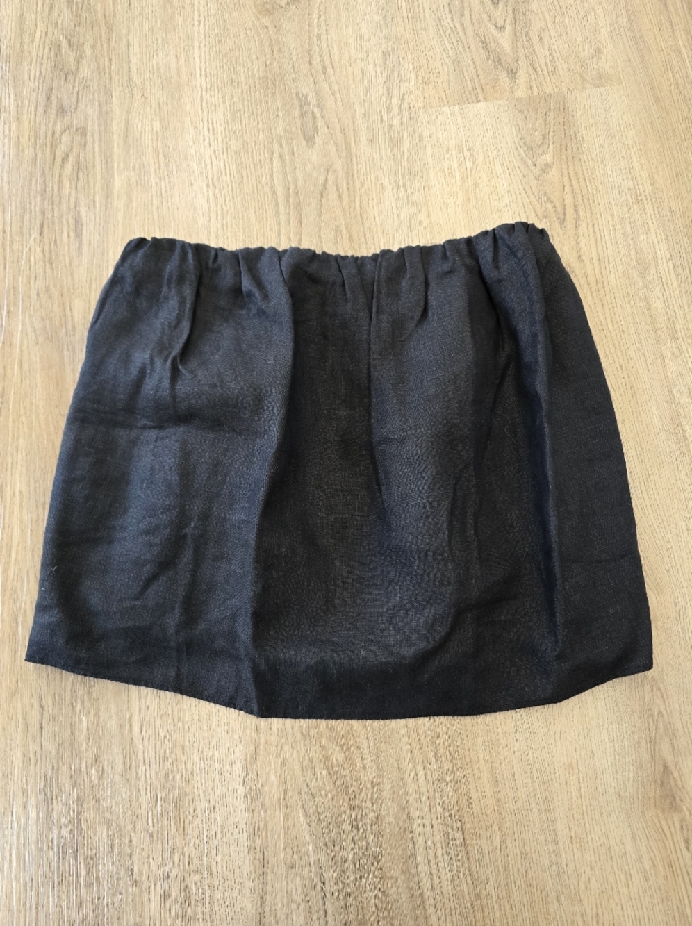 Black Strapless Linen Blend Tube Top-Aritza xs